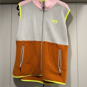 Kari Traa Women’s Large Colorblock Fleece Vest with Zipper Pockets
